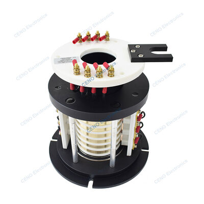 Carbon Brush Slip Ring with Through Hole 60mm 8 Circuits and Aluminium Alloy Housing for Industrial Applications
