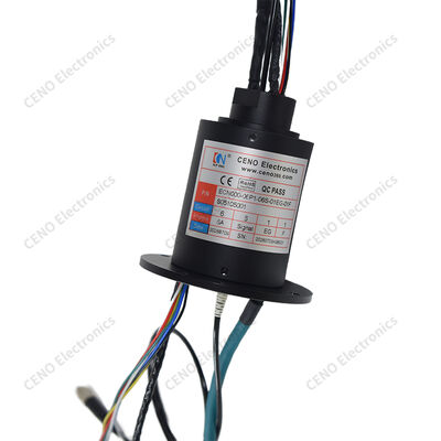 Ethernet Slip Ring with Power Signal Gigabit Ethernet and Fiber Optic Channels for Industrial Rotary Equipment